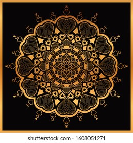 luxury mandala art with golden arabesque background arabic islamic east style