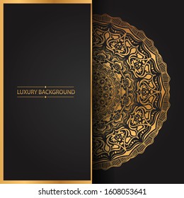 luxury mandala art with golden arabesque background arabic islamic east style