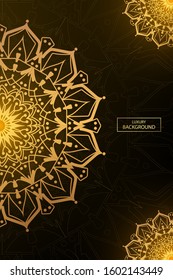 Luxury mandala art with golden background east style Luxury ornamental. Vector illustration concept for background, party invitation card, website banner, social media banner, marketing material.