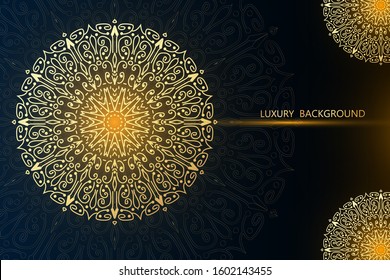 Luxury mandala art with golden background east style Luxury ornamental. Vector illustration concept for background, party invitation card, website banner, social media banner, marketing material.