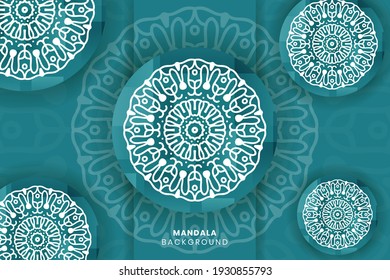 Luxury mandala background. aqua abstract mandala background. decorative element for print, poster, cover, flyer, banner