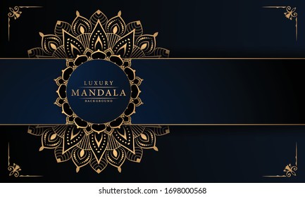Mandala de lujo con estilo arabesco estilo oriental islámico arabesco para Bodas, portada de libro.
