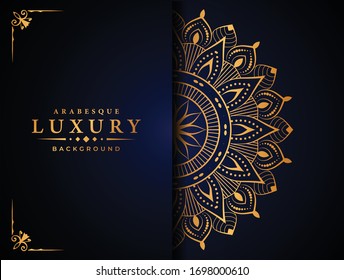 Luxury mandala background with arabesque pattern arabic islamic east style for Wedding card, book cover.
