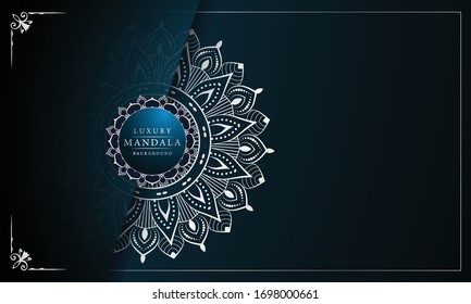 Mandala de lujo con estilo arabesco estilo oriental islámico arabesco para Bodas, portada de libro.