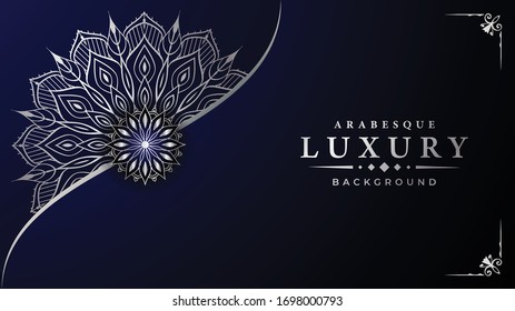 Mandala de lujo con estilo arabesco estilo oriental islámico arabesco para Bodas, portada de libro.