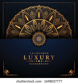 Luxury mandala background with arabesque pattern arabic islamic east style for Wedding card, book cover.
