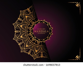 Luxury mandala background with arabesque pattern arabic islamic east style for Wedding card, book cover.
