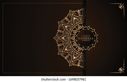 Luxury mandala background with arabesque pattern arabic islamic east style for Wedding card, book cover.
