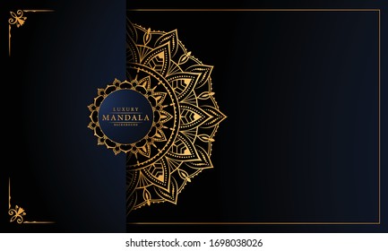 Luxury mandala background with arabesque pattern arabic islamic east style for Wedding card, book cover.
