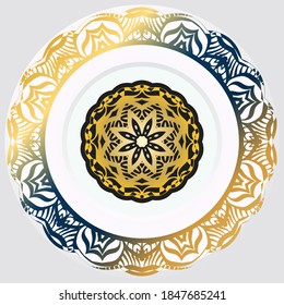 Luxury mandala background. Background with Arabesque Pattern, Ornamental Background . Wedding card, Cover. Vector