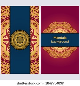 Luxury mandala background. Background with Arabesque Pattern, Ornamental Background . Wedding card, Cover. Vector
