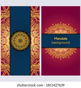Luxury mandala background. Background with Arabesque Pattern, Ornamental Background . Wedding card, Cover. Vector