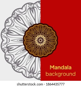 Luxury mandala background with arabesque pattern Arabic Islamic east style. Mandala for print, poster, cover, brochure, flyer, banner. Vector illustration