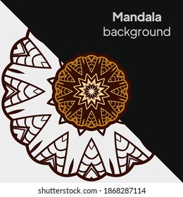 Luxuriöser Mandalahintergrund mit arabesken Mustern arabisch-islamischer Oststil. Mandala für Druck, Poster, Cover, Broschüre, Flyer, Banner. Vektorgrafik