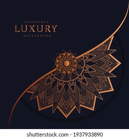 Luxury mandala background with arabesque pattern Islamic Arabic design for book cover, Elegant background