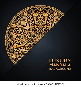 luxury mandala background with arabesque pattern for wedding invitation card