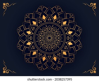 Luxury mandala background with arabesque pattern for Wedding card, book cover, poster, brochure, flyer
