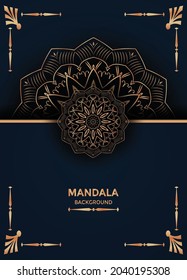 Luxury Mandala Background With Arabesque Style Design and luxury golden and black mandala ornament background