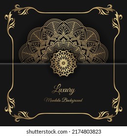 luxury mandala background  black and gold