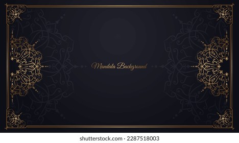 luxury mandala background, black and gold, design vector