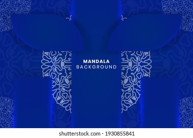 Luxury mandala background. blue abstract mandala background. decorative element for print, poster, cover, flyer, banner
