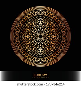 Lujoso fondo mandala, fondo decorativo con un elegante diseño mandala, Lujo Mandala Fondo Islámico con Patrón Arábico, Fondo Ornamental. Tarjeta de matrimonio Eid.