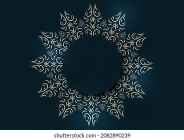 Luxury mandala background. Decorative round ornament. Oriental design. Yoga logos. Snowflake. Vector illustration