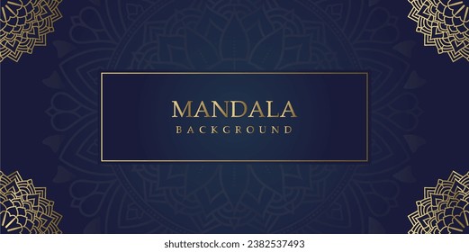 Luxury Mandala Background Design with Arabic Islamic Style Decoration in Golden Color