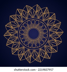 Luxury mandala background design with blue gradient color  