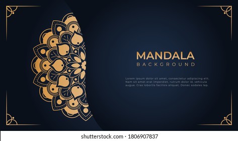 Luxury Mandala Background Design and Decorative background with 
Golden Abstract mandala and Luxury Islamic Background Template.