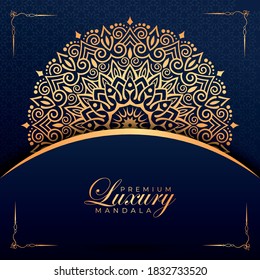 Luxury mandala background design with golden color pattern. Ornamental mandala template for decoration, wedding cards, invitation cards, cover, banner