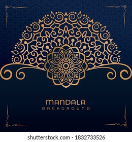 Luxury mandala background design with golden color pattern. Ornamental mandala template for decoration, wedding cards, invitation cards, cover, banner