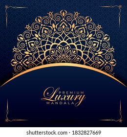 Luxury mandala background design with golden color pattern. Ornamental mandala template for decoration, wedding cards, invitation cards, cover, banner