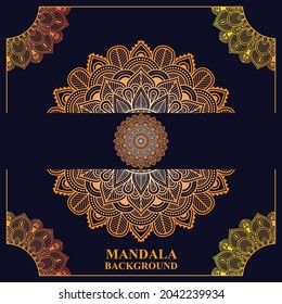 Luxury Mandala Background Design with Golden Beautiful Pattern