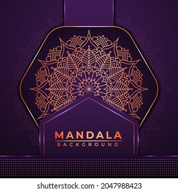 Luxury Mandala Background Design with Golden Color Arabic Islamic Style Decoration.