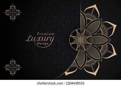 Luxury Mandala Background Design With Golden Color Arabic Islamic Mehndi Style. Decorative Mandala For Print, Decoration, Wedding Cards, Invitation Cards.