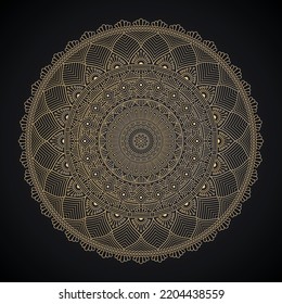 Luxury Mandala Background Design With Golden Color Arabic Islamic Mehndi Style. Decorative Mandala For Print, Decoration, Wedding Cards, Invitation Cards.