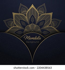 Luxury Mandala Background Design With Golden Color Arabic Islamic Mehndi Style. Decorative Mandala For Print, Decoration, Wedding Cards, Invitation Cards.