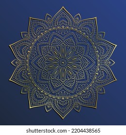 Luxury Mandala Background Design With Golden Color Arabic Islamic Mehndi Style. Decorative Mandala For Print, Decoration, Wedding Cards, Invitation Cards.