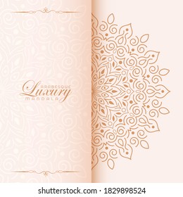 Luxury mandala background design with orange color pattern. Ornamental mandala template for decoration, wedding cards, invitation cards, cover, banner