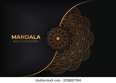 Plantilla de diseño de fondo Mandala de lujo. Fondo Floral Mandala. Plantilla de diseño floral de adorno de manala