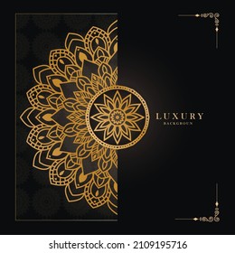Plantilla de diseño de fondo de Mandala de lujo