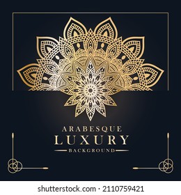 Plantilla de diseño de fondo de Mandala de lujo