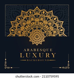 Plantilla de diseño de fondo de Mandala de lujo
