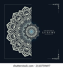 Plantilla de diseño de fondo de Mandala de lujo
