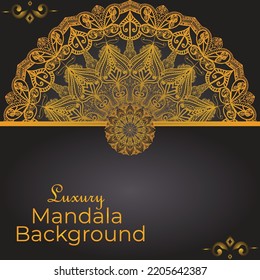 Plantilla de diseño de fondo de Mandala de lujo