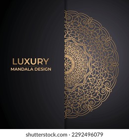 Plantilla de diseño de fondo de Mandala de lujo 