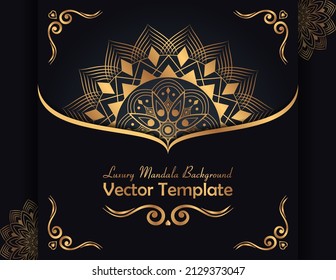 Luxury Mandala Background design Vector Template. Ornamental circular mandala with golden color arabesque pattern Arabic Islamic east style.