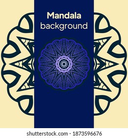 Luxury mandala background design for wedding invitation card cover. Vector illustration