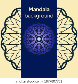 Luxury mandala background design for wedding invitation card cover. Vector illustration